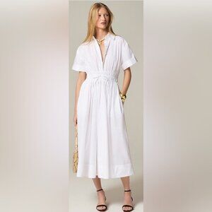 J. Crew Women's White Elena Shirt-Dress in Cotton Poplin, Size 10